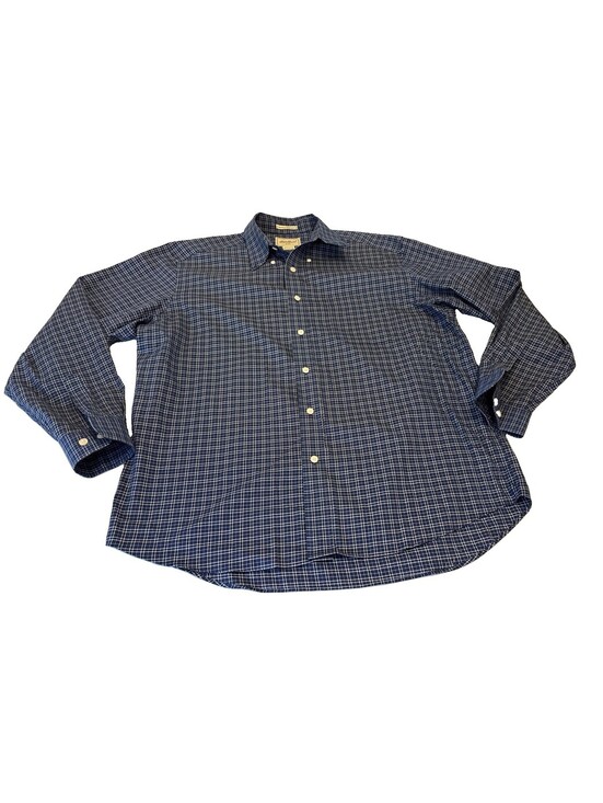 Eddie Bauer Other - Men’s Eddie Bauer Wrinkle Resistant Blue&White Plaid Dress Shirt Size L